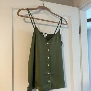 J Crew Green Satin Tank
